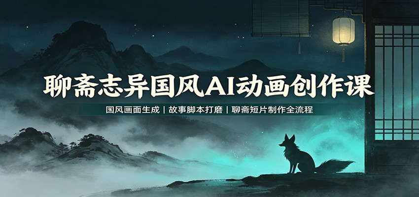 聊斋志异国风AI动画创作课：国风画面生成，故事脚本打磨，聊斋短片制作全流程-轻创星球网