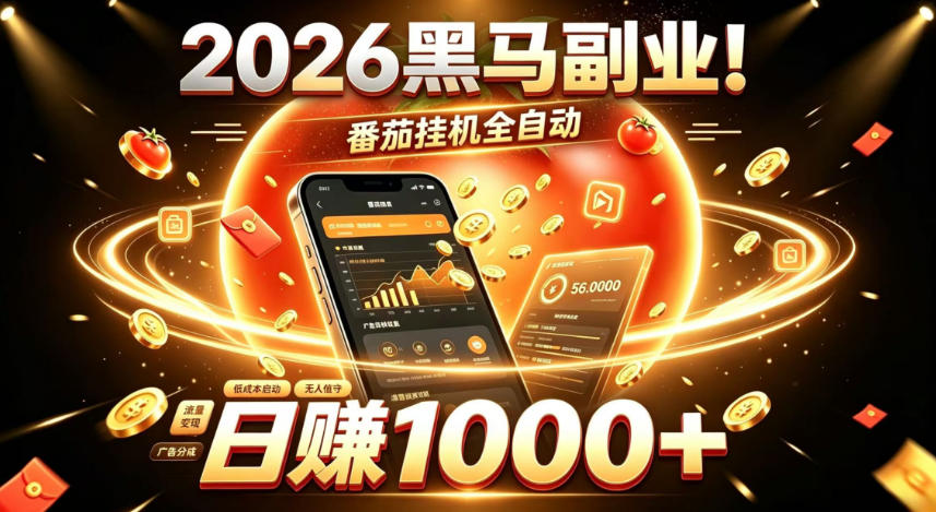 2026黑马副业！番茄挂G全自动日入1000+，操作最简单、门槛最低的线上轻资产项目【揭秘】-轻创星球网