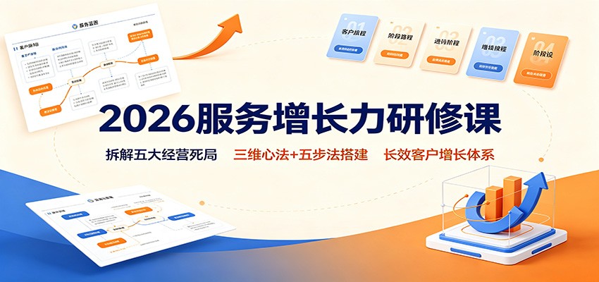 2026服务增长力研修课：拆解五大经营死局，三维心法+五步法搭建长效客户增长体系-轻创星球网