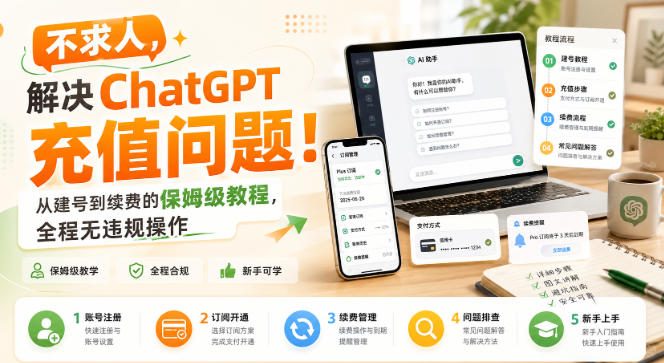 不求人，解决ChatGPT充值问题！从建号到续费的保姆级教程，全程无违规操作-轻创星球网