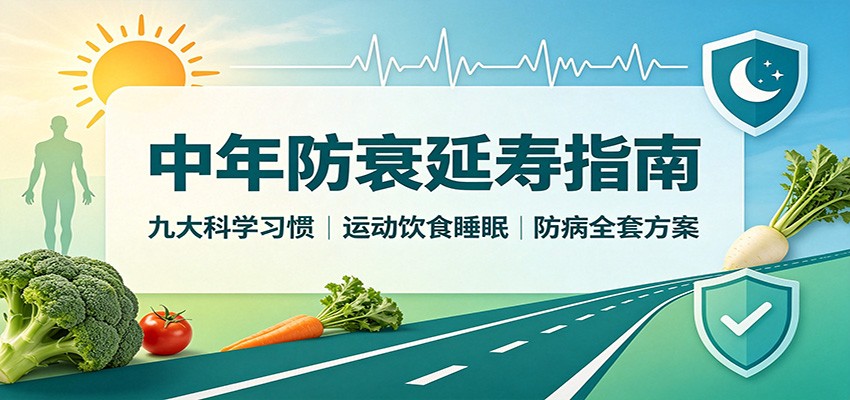 中年防衰延寿指南：九大科学习惯，运动饮食睡眠防病全套方案-轻创星球网