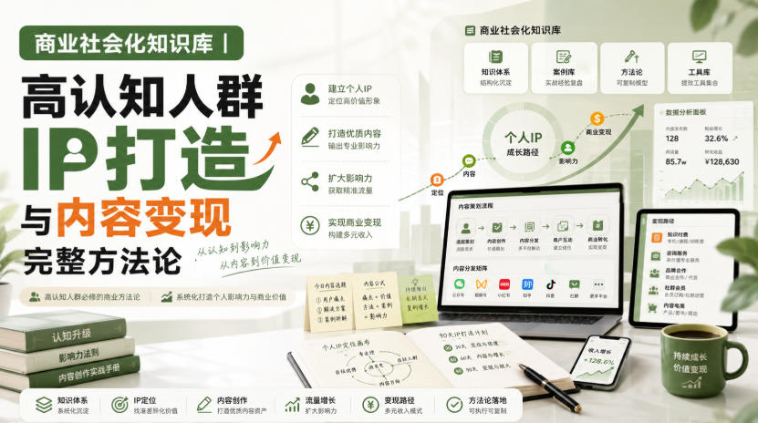 商业社会化知识库｜高认知人群IP打造与内容变现完整方法论【文档】-轻创星球网