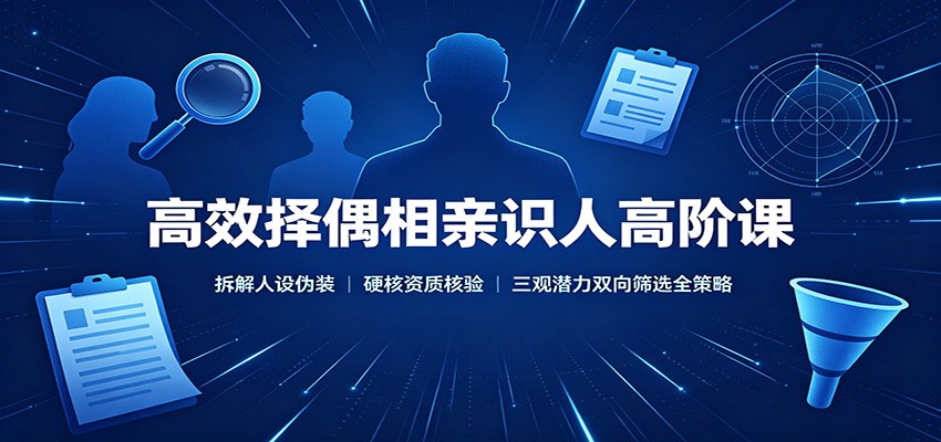 高效择偶相亲识人高阶课：拆解人设伪装，硬核资质核验，三观潜力双向筛选全策略-轻创星球网