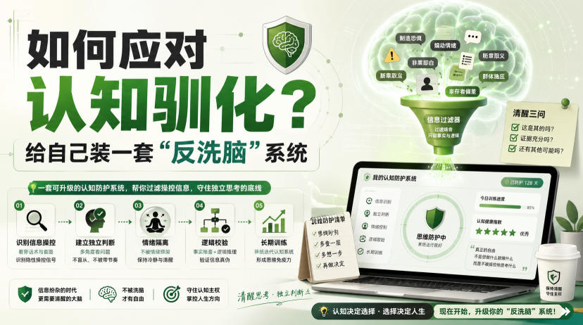 付费文章：如何应对认知驯化？给自己装一套“反洗脑”系统-轻创星球网