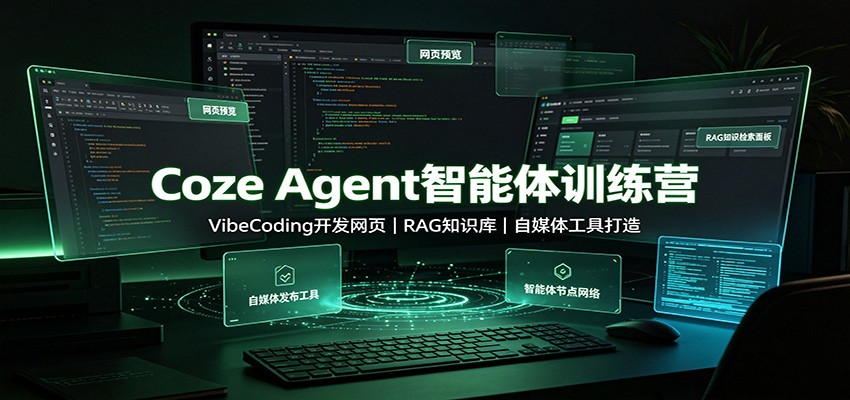 Coze Agent智能体训练营：VibeCoding开发网页，RAG知识库，自媒体工具打造-轻创星球网