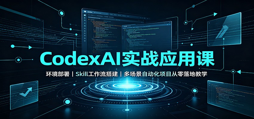 CodexAI实战应用课：环境部署Skill工作流搭建，多场景自动化项目从零落地教学-轻创星球网