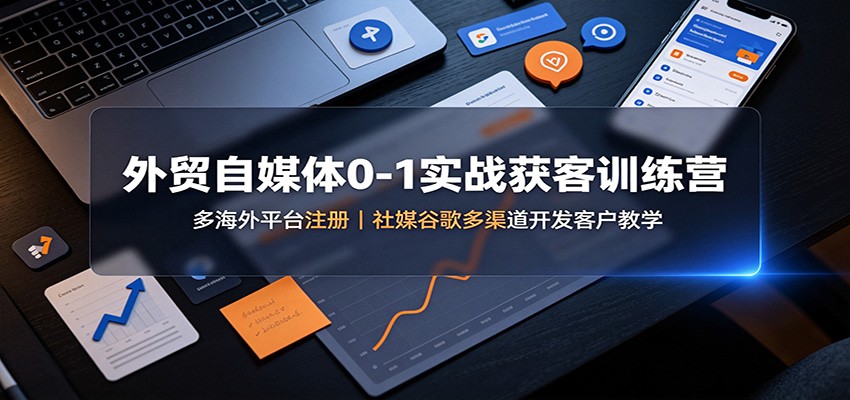 外贸自媒体0-1实战获客训练营：多海外平台注册，社媒谷歌多渠道开发客户教学-轻创星球网