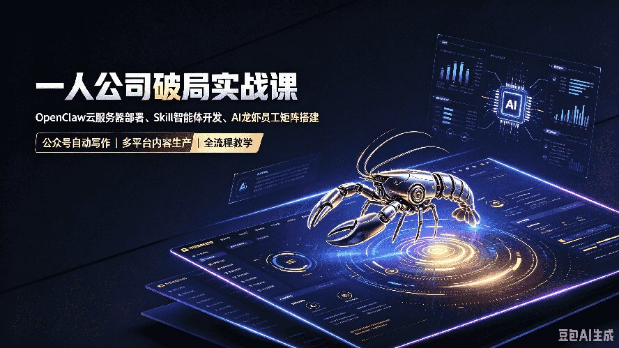 一人公司破局实战课｜OpenClaw云服务器部署、Skill智能体开发、AI龙虾员工矩阵搭建，公众号自动写作与多平台内容...-轻创星球网