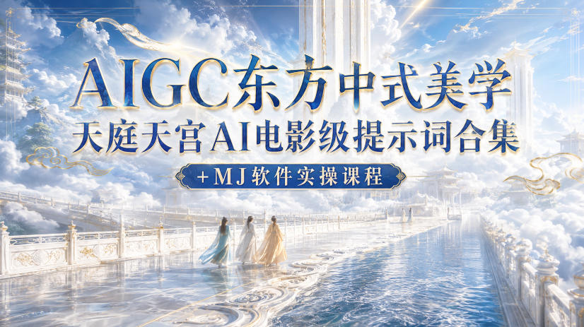 AIGC东方中式美学天庭天宫AI电影级提示词合集+MJ软件实操课程-轻创星球网