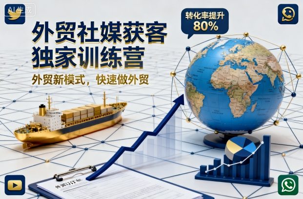 外贸社媒获客独家训练营，外贸新模式，快速做外贸(更新26年08月21日)-轻创星球网