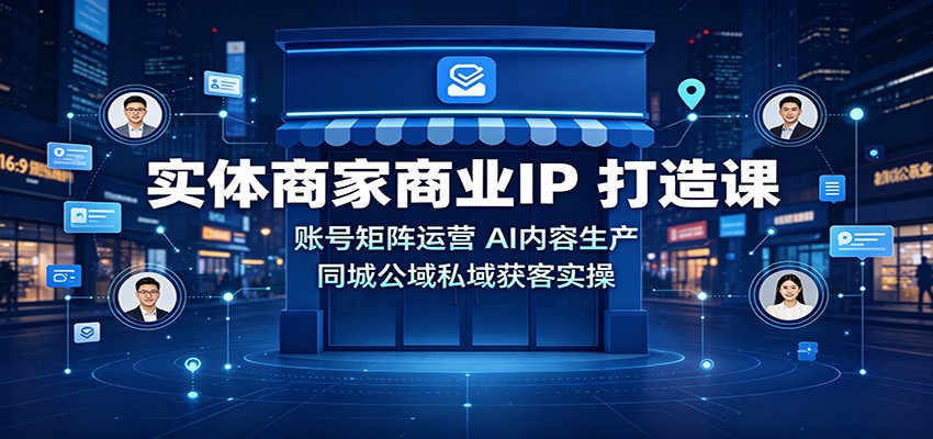 实体商家商业IP打造课：账号矩阵运营，AI内容生产，同城公域私域获客实操-轻创星球网