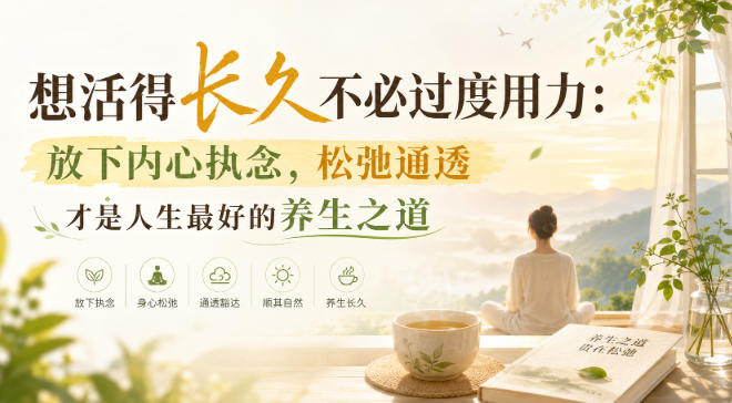 付费文章：想活得长久不必过度用力：放下内心执念，松弛通透才是人生最好的养生之道-轻创星球网