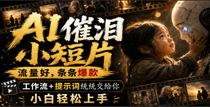 AI催泪小短片，流量好，条条爆款，工作流+提示词统统交给你，小白轻松上手-轻创星球网