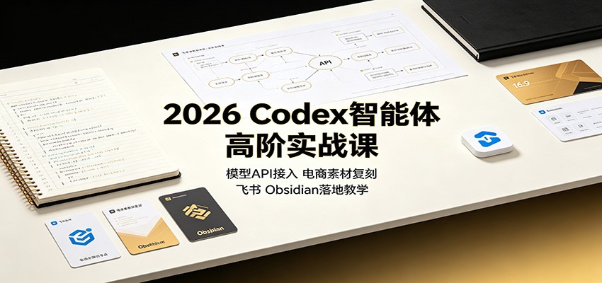 2026 Codex智能体高阶实战课：模型API接入，电商素材复刻，飞书Obsidian落地教学-轻创星球网