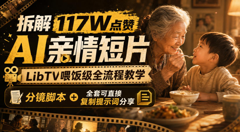 拆解117W点赞AI亲情短片，LibTV喂饭级全流程教学，分镜脚本+全套可直接复制提示词分享-轻创星球网