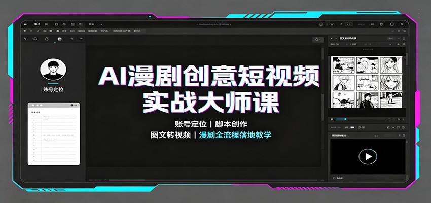 AI漫剧创意短视频实战大师课：账号定位脚本创作，图文转视频，漫剧全流程落地教学-轻创星球网