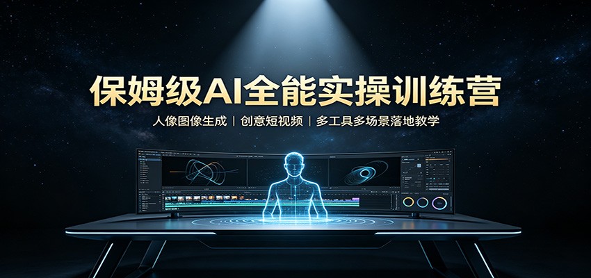 保姆级AI全能实操训练营：人像图像生成，创意短视频，多工具多场景落地教学-轻创星球网