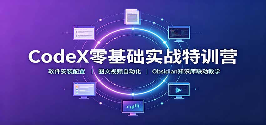 CodeX零基础实战特训营：软件安装配置，图文视频自动化，Obsidian知识库联动教学-轻创星球网