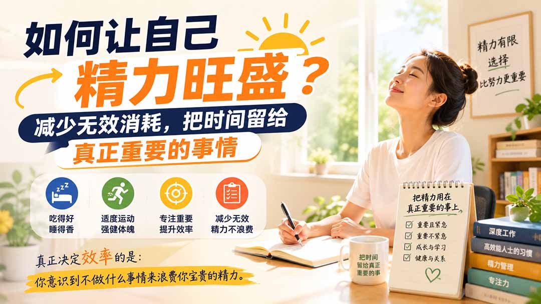 付费文章：如何让自己精力旺盛？减少无效消耗，把时间留给真正重要的事情-轻创星球网