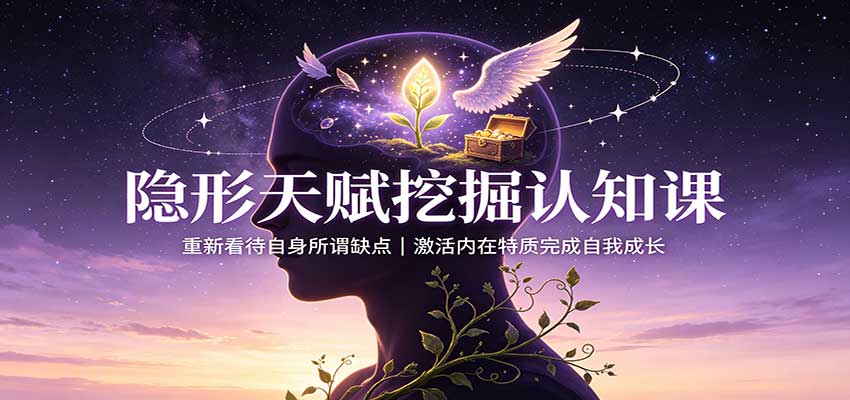 隐形天赋挖掘认知课：重新看待自身所谓缺点，激活内在特质完成自我成长-轻创星球网