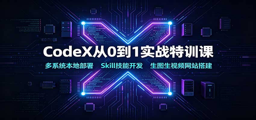 CodeX从0到1实战特训课：多系统本地部署，Skill技能开发，生图生视频网站搭建-轻创星球网