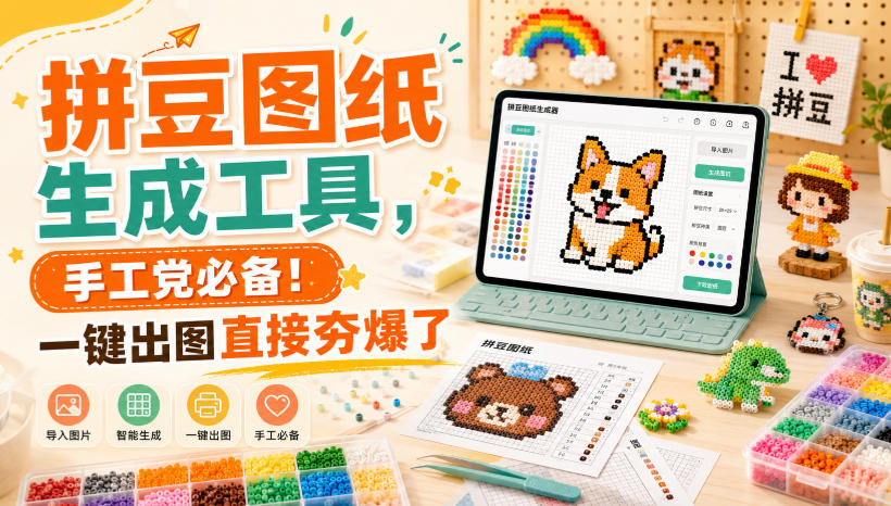 拼豆图纸生成工具，手工党必备！一键出图直接夯爆了-轻创星球网