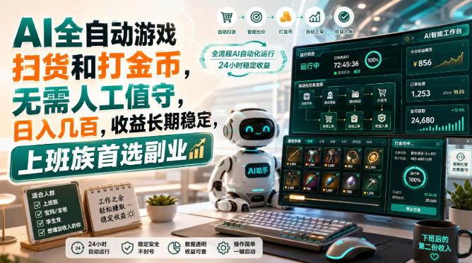 AI全自动游戏皮肤扫货和打金币，日入几百，内部方法大揭秘，0门槛！-轻创星球网