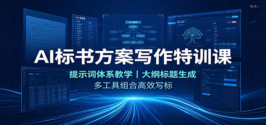 AI标书方案写作特训课：提示词体系教学，大纲标题生成，多工具组合高效写标-轻创星球网