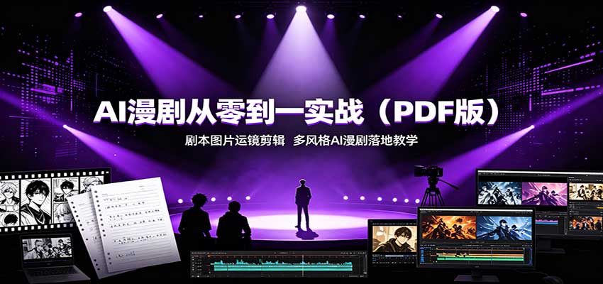 AI漫剧从零到一实战(PDF版)：剧本图片运镜剪辑，多风格AI漫剧落地教学-轻创星球网