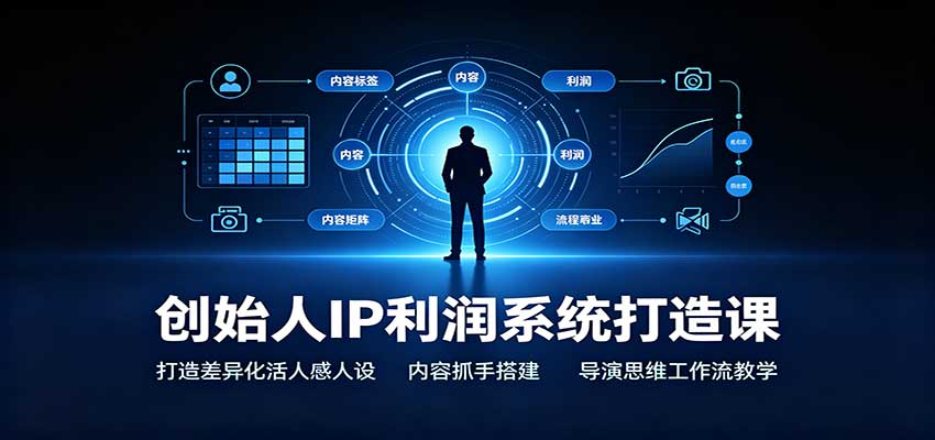 创始人IP利润系统打造课：打造差异化活人感人设，内容抓手搭建，导演思维工作流教学-轻创星球网