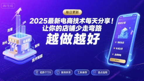 2025-2026最新电商技术每天分享，让你的店铺少走弯路，越做越好(更新26年08月)-轻创星球网