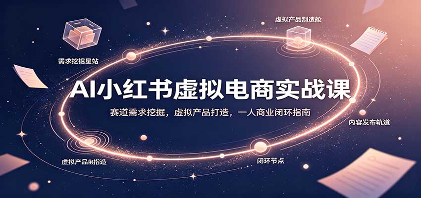AI小红书虚拟电商实战课：赛道需求挖掘，虚拟产品打造，一人商业闭环指南-轻创星球网