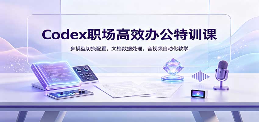 Codex职场高效办公特训课：多模型切换配置，文档数据处理，音视频自动化教学-轻创星球网