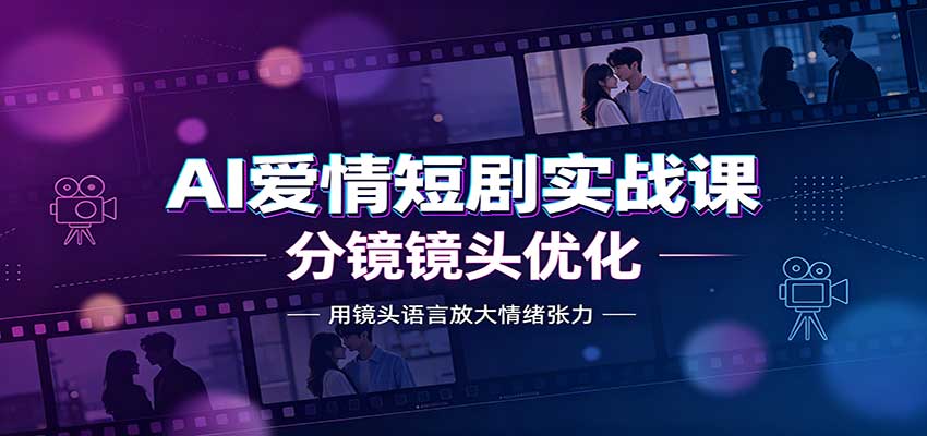 AI爱情短剧实战课：故事剧本创作，分镜镜头优化，智能体提示词-轻创星球网