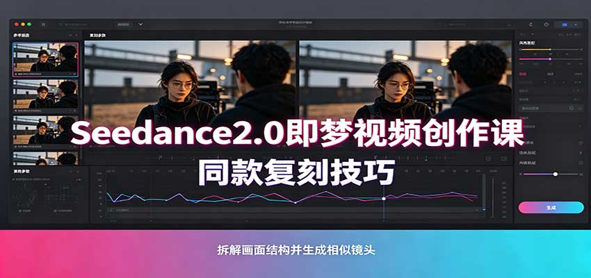 Seedance2.0即梦视频创作课：剧本式视频制作，同款复刻技巧，多行业案例落地教学-轻创星球网