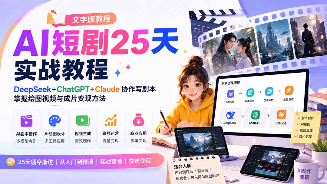 AI短剧25天实战教程(文字版教程-轻创星球网