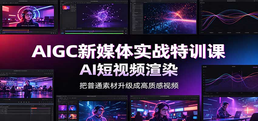 AIGC新媒体实战特训课：工具入门实操，AI短视频渲染，数字人商业视频制作-轻创星球网