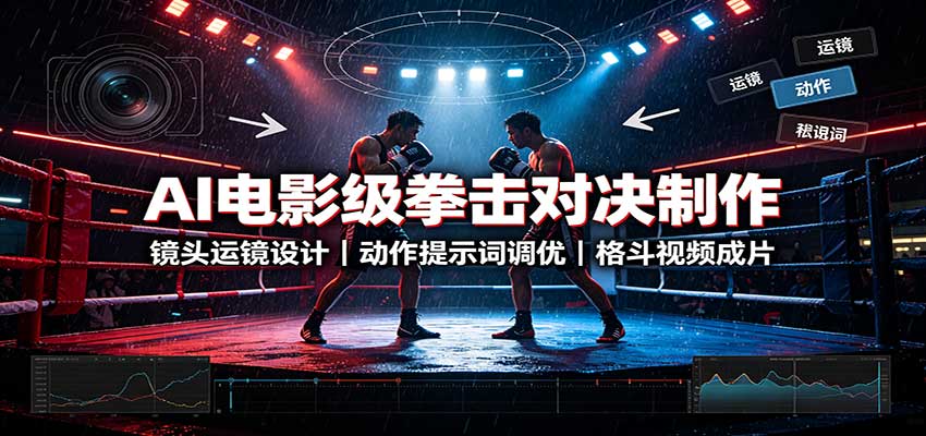 AI电影级拳击对决制作：镜头运镜设计，动作提示词调优，格斗视频成片-轻创星球网