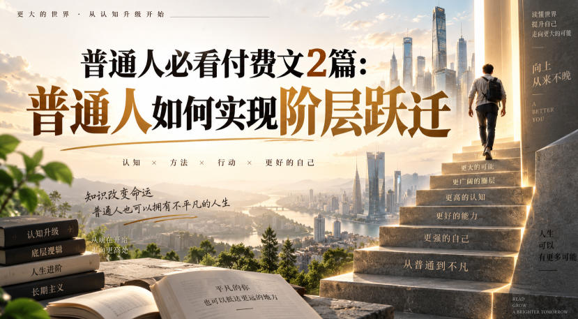 普通人必看付费文2篇：普通人如何实现阶层跃迁-轻创星球网