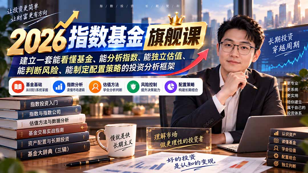 2026指数基金旗舰课｜建立一套能看懂基金、能分析指数、能独立估值、能判断风险、能制定配置策略的投资分析框架-轻创星球网