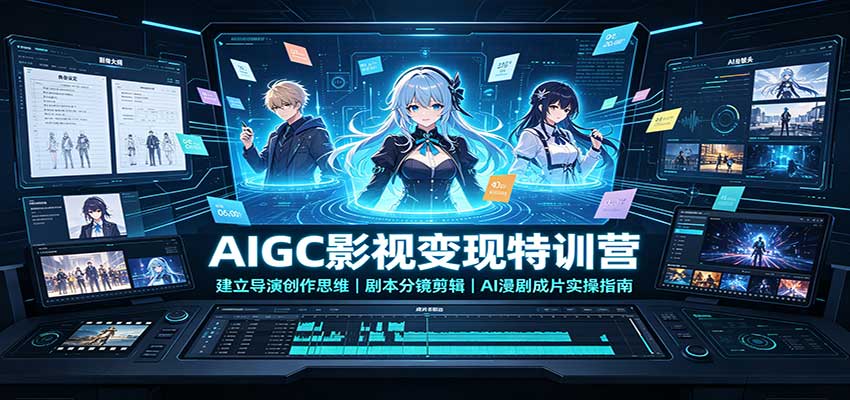 AIGC影视变现特训营：建立导演创作思维，剧本分镜剪辑，AI漫剧成片实操指南-轻创星球网
