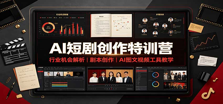 AI短剧创作特训营：行业机会解析，剧本创作，AI图文视频工具教学(文字版)-轻创星球网