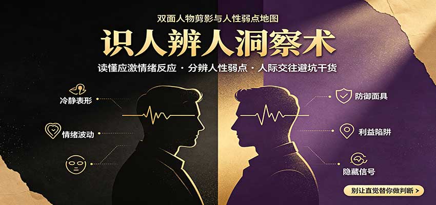 识人辨人终极心法：读懂应激情绪反应，分辨人性弱点，人际交往避坑干货-轻创星球网