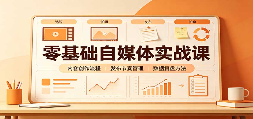 零基础自媒体实战课：赛道人设冷启动，内容创作复盘，公私域商业闭环-轻创星球网