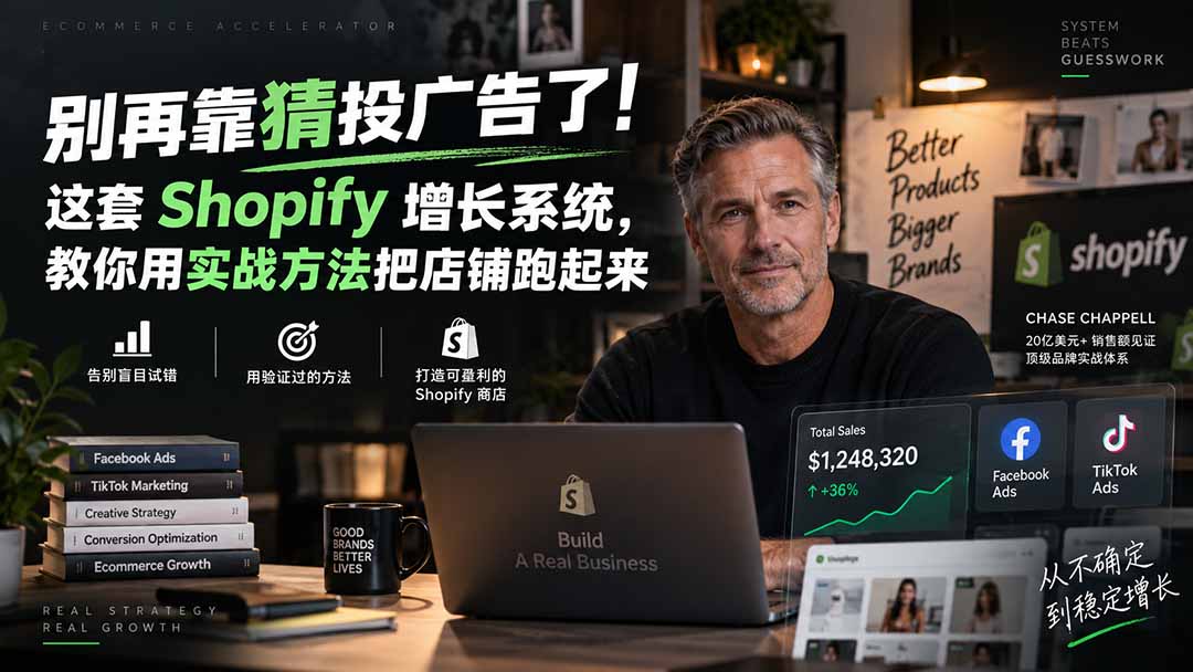 别再靠猜投广告了！这套 Shopify 增长系统，教你用实战方法把店铺跑起来【原创双语字幕】-轻创星球网