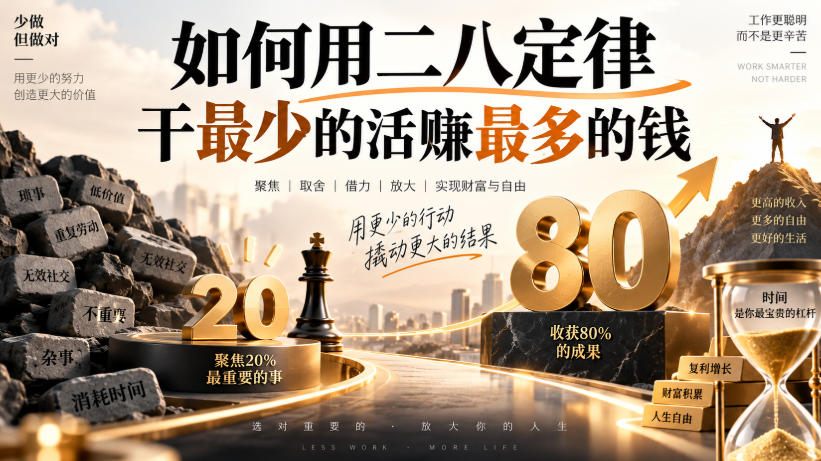 付费文章：如何用二八定律干最少的活賺最多的钱-轻创星球网