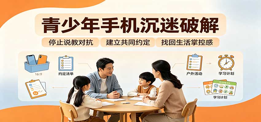 青少年手机沉迷破解：跳出管控说教思维，六步法引导孩子夺回注意力掌控权-轻创星球网