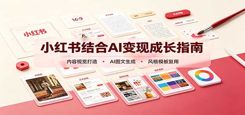 小红书结合AI变现成长指南：账号精准定位，内容视觉打造，搭建可复制流量获客体系-轻创星球网