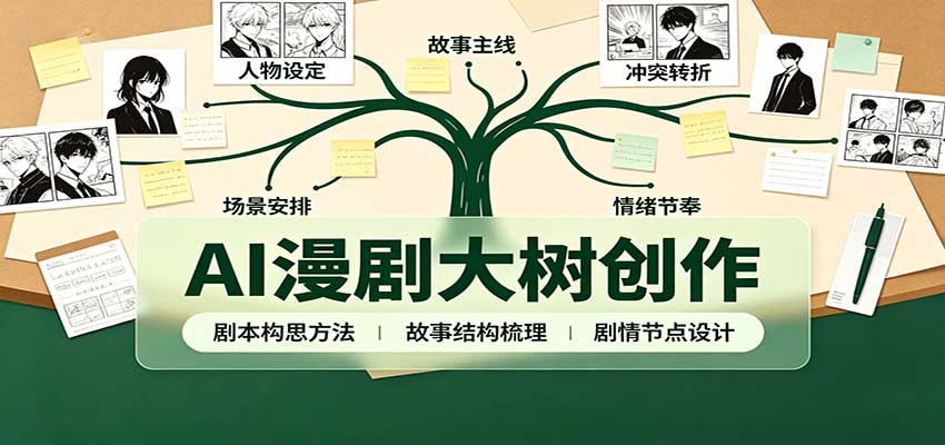 AI漫剧大树创作：剧本构思课程讲解，软件插件配置，配套工具资料完整梳理-轻创星球网