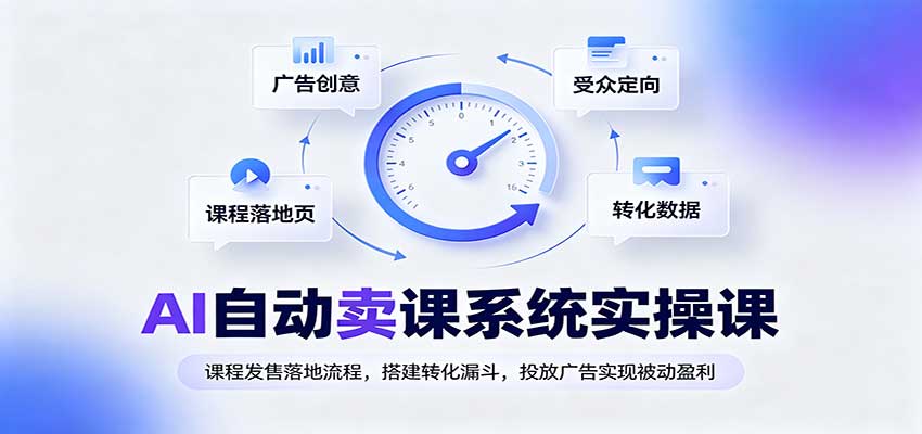 AI自动卖课系统实操课：课程发售落地流程，搭建转化漏斗，投放广告实现被动盈利-轻创星球网